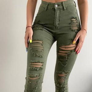 Army green jeans
